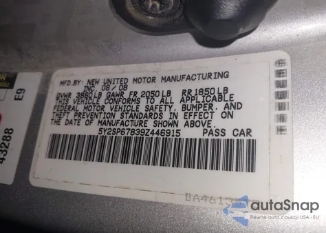 2009 Pontiac Vibe from USA, damaged, VIN 5Y2SP67839Z446915